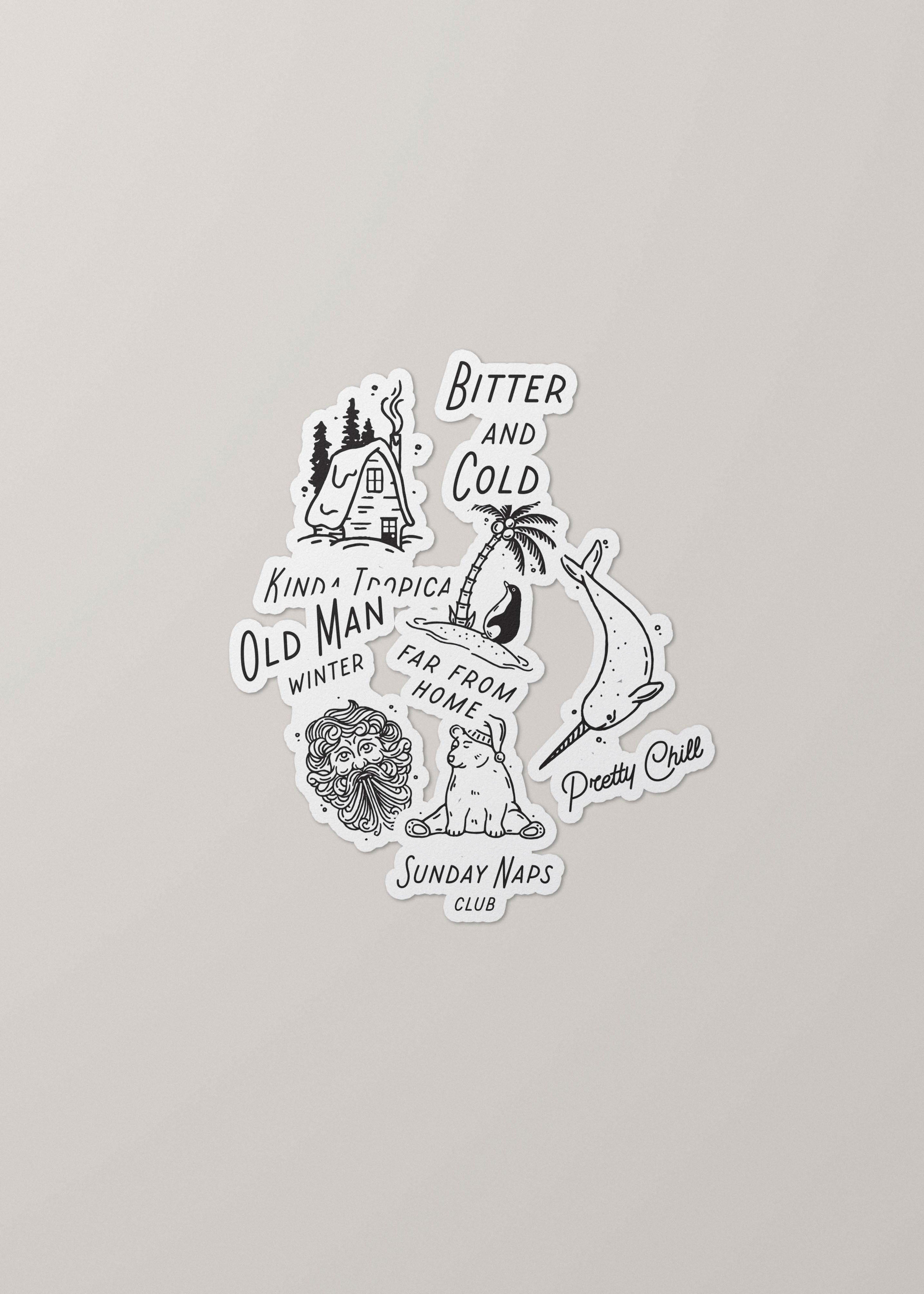 Cold Weather Sticker Pack White – Pretty Salty Co.