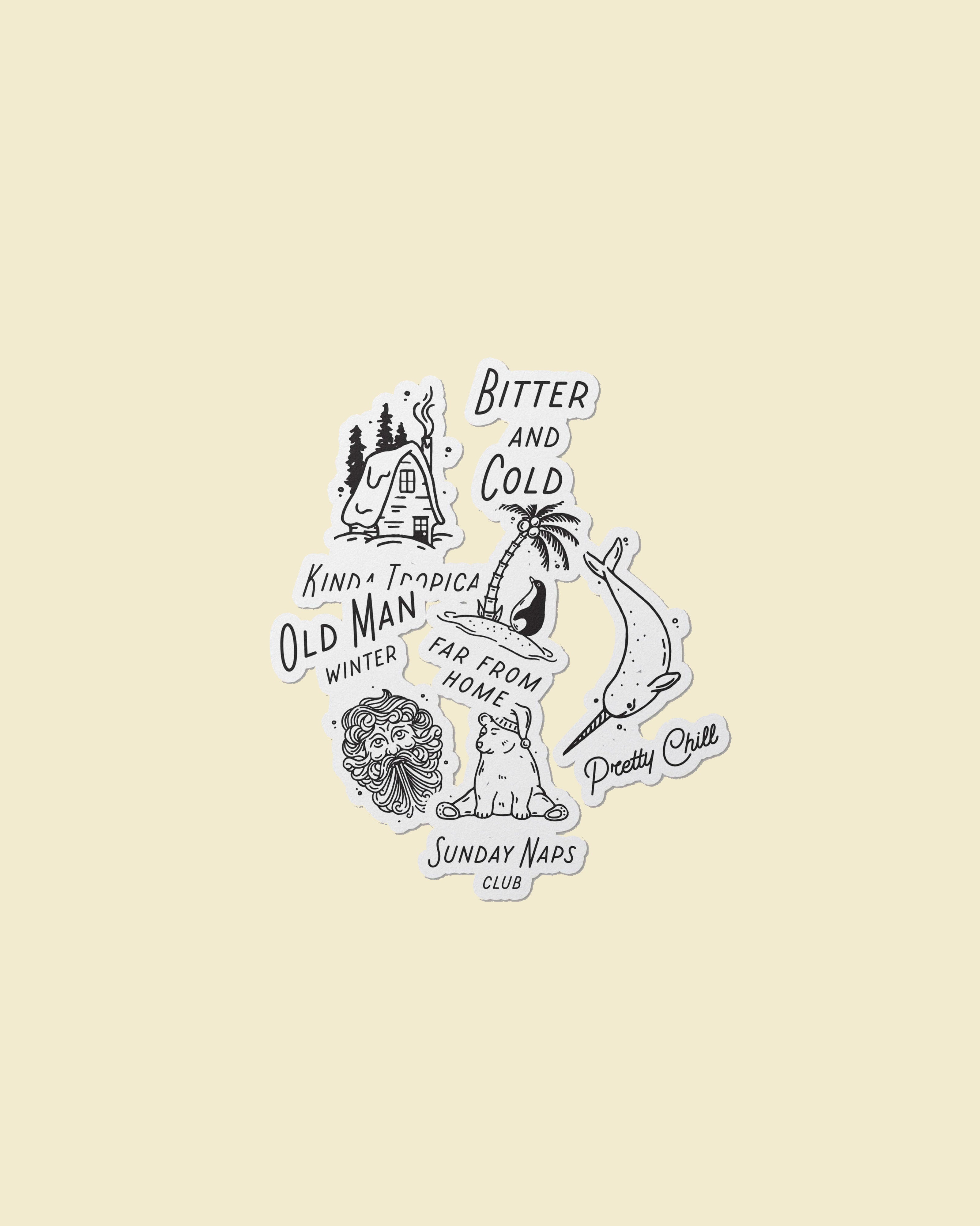 Cold Weather Sticker Pack White – Pretty Salty Co.